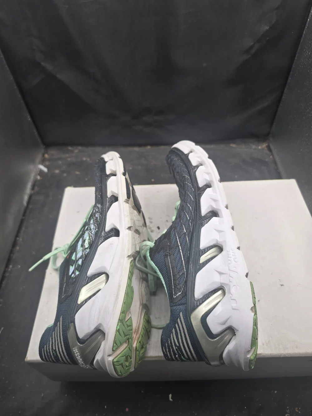 Hoka One One Navy‎ and Mint Green Women's Running Shoes
